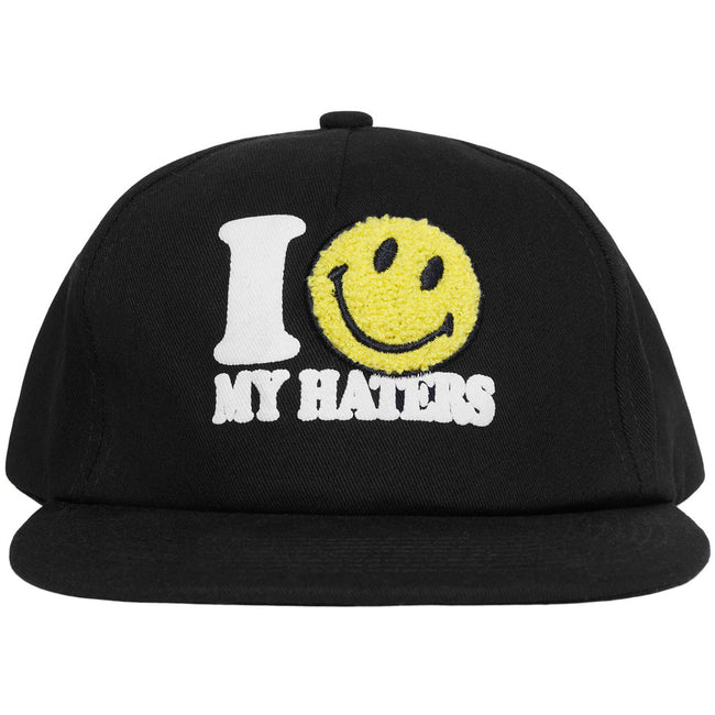 SMILEY HATERS 5-PANEL HAT - BLACK