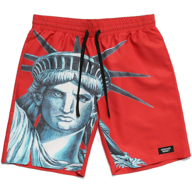 NYC Nylon Shorts - Red - nowa.