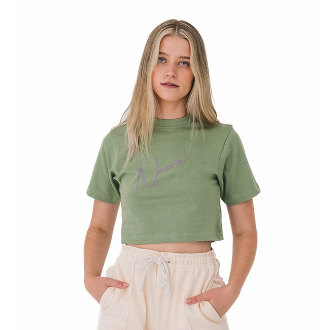 Signature Cropped Tee in Green